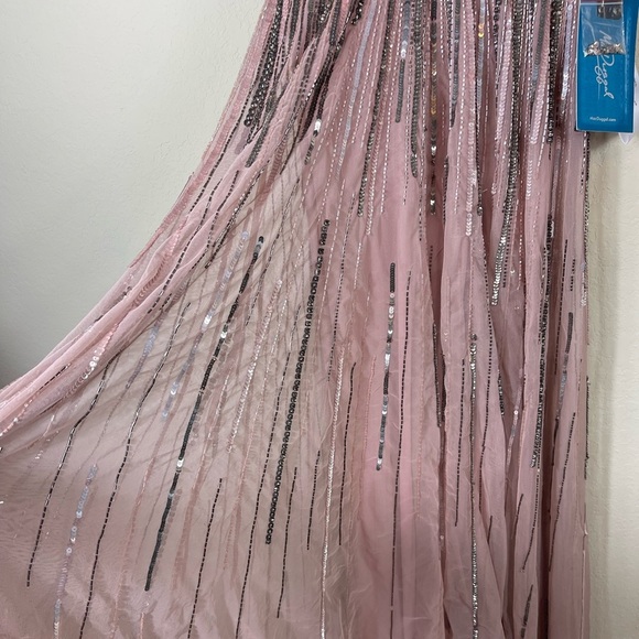 Mac Duggal Gown 93582 Embellished Sequin Belted Evening Dress Vintage Rose Sz 6 - Picture 4 of 12